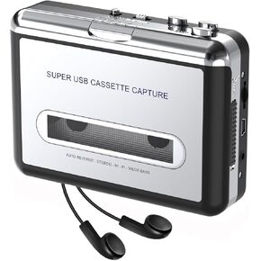 Cassette Tape Player Recorder Portable Walkman, Tapes to MP3 Digital Converter with Headphone, Retro Cassette Audio Music Player