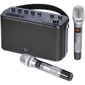 Karaoke Machine for Adults with 150W Portable Bluetooth Stereo Speaker, 2 Wireless Microphones - Ideal for TV/Home/Meeting/Party, Supports TWS/OTG/AUX/USB/TF/MicInput