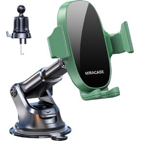 Miracase 3-in-1 Cell Phone Holders for Your Car, Universal Car Phone Holder Mount for Car Dashboard Air Vent Windshield Compatible with iPhone 15 14 13 12 11 Pro Max Xs XR X, Galaxy Green
