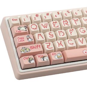 Hyekit PBT Keycaps 131 Keys Cat Planet Keycaps Dye-Sublimation Cute Keycaps XDA Profile Custom Keycaps for Cherry Gateron MX Switches Mechanical Keyboards