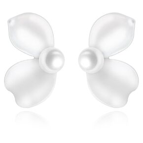 Pearl Bow Earrings, Gold Bow Earrings for Women Pearl Dangle Coquette Earrings Crystal Gold Statement Drop Earrings as Girls Wedding Bridal Bows Jewelry Mothers Day Christmas Graduation Gifts