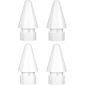 BLEBLE Replacement Tips for Apple Pencil 1st/2nd Generation & Logitech Crayon, Fine Point Well Precision Control Apple Pencil Nibs for ipad Pro/Air/Mini Pencil, 4 Pack, White