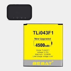 Replacement Battery for TLI043F1,4500mAh High Capacity 0 Cycle Lithium Polymer Battery for A1catel Linkzone 2 Wi-Fi Hotspot MW43TM21