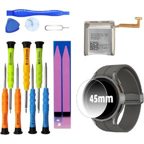 Replacement Battery for Watch 5 Pro Battery with Watch Protector Compatible for Samsung Galaxy Watch 5 Pro (45mm) SM-R920 SM-R925 SM-R925U Battery and Tool Kits