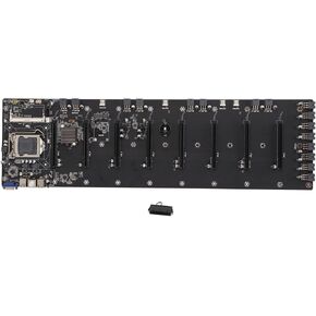 ETH B75 Mining Motherboard, 8 Video Card Slots, DDR3 DDR3L 2xUSB 3.0, 4xUSB 2.0, VGA Interface Miner Barebone Motherboard for Mining Machine