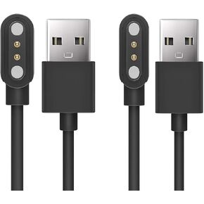 Compatible with Pautios Smart Watch Charger, Magnetic USB Charging Cable Replacement Charger Cable Compatible with Pautios Smart Watch / IW2 Smartwatch/Fitniv IW2 Smartwatch (2 Pack-Black+Black) in Kuwait