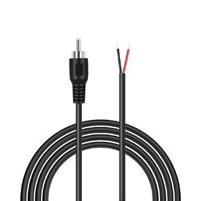 6ft RCA Male to Speaker Wire, RCA Male Plug Adapter Connector to Bare Wire Open End Audio Cable for Amplifier Audio Video Receiver Speakers