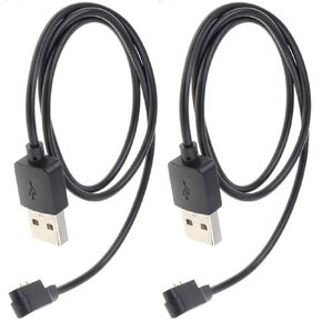 Smart Watch Charger Cable, Portable Magnetic Charging Station Dock with USB Charging Cable for 4.0mm 2-Pin Devices, Black-2pcs