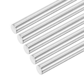 MECCANIXITY 304 Stainless Steel Round Rods, 8mm x 450mm Solid Shaft Rods for DIY Craft Model Car Helicopter Airplane, Pack of 5