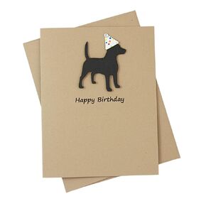 Poodle Birthday Card | Handmade Black Dog Birthday Greeting Card | Party Hat | Pet Birthday | Toy Miniature Standard | Sporting Clip