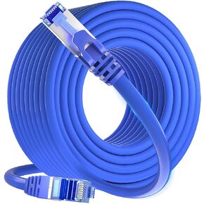Cat 6 Ethernet Cable(50ft), FTP Shielded Ethernet Cable, Internet Cable, Network Cable, LAN Cable, with RJ45 Connector for Router, Modern, PC, Laptop, TV, Switch Box, Printer, PS3/4/5, Gaming