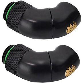 محول Bitspower G 1/4 بوصة أسود غير لامع مزدوج دوار 90 درجة IG 1/4 بوصة 2 حزمة in Kuwait