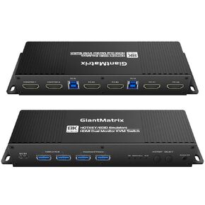 HDMI kvm Switch 2 شاشات 2 أجهزة كمبيوتر 4k 144hz EDID محاكي hdmi 2.1 kvm عرض ممتد هوتكي التبديل kvm Switch 2 شاشات 2 أجهزة كمبيوتر hdmi EDID kvm hdmi 2.1 edid 1440P 120 هرتز 144 هرتز GiantMatrix in Kuwait