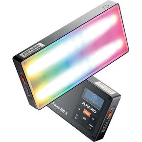 APARO A1 Pixel Led Light Panel 10w RGBWW Led On Camera Light CRI 97+ 2000K-20000K Pixel-Mappable Light with Honeycomb Grid and Softbox,Magnet Adsorption Function,36 Lighting Effects