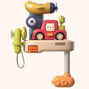 Baby Bath Shower Head Toys with Mini Car Toys and Bathroom Parking,Toddler Bath Toys for Maximum Fun in Tub or Sink for Newborn Babies