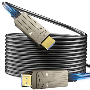 Fiber Optic HDMI Cable 150ft,18Gbps 4K@60Hz(4:4:4) Unidirectional Active 2.0 Cord,Support HDR10 eARC HDCP 2.2 3D CEC Atmos DTS:X, Ultra high Speed Flexible and Slim（45m）