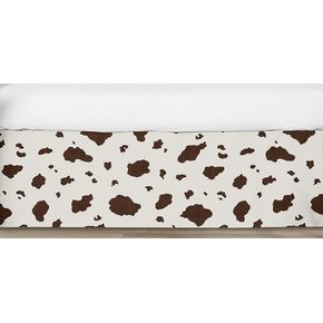 Sweet Jojo Designs Wild West Cow Boy or Girl Gender Neutral Unisex Baby Crib Skirt – Bed Dust Ruffle Bedskirt for Nursery Straight Flat - Brown and Cream Western Southern Country Animal