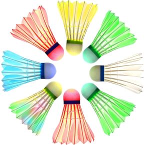 Sportneer Badminton Birdies, 6 Pack LED Badminton Shuttlecocks Nylon Glow in The Dark Birdies Plastic Light Up Shuttlecocks for Kids Adults Outdoor Indoor Sports Activities