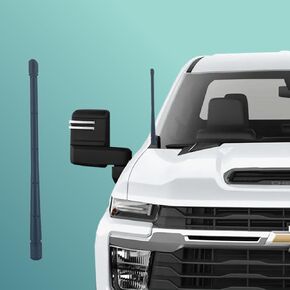 TEMZA Rubber Antenna Replacement for Pickup Trucks, fits GMC Sierra 1500-3500,Denali;Chevrolet Silverado1500-3500 Sierra,Optimized FM/AM Reception | 13inches, Black