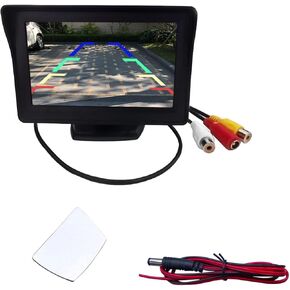 4.3 Inch TFT LCD Car Color Parking Aid System Monitor Display, Vehicle Rear View Reverse Monitor Screen for Parking, Car LED Backup Camera Video for Cars, Trucks, Pickups, SUVs