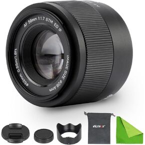 VILTROX 56mm F1.7 E-Mount APS-C STM Lightweight Auto Focus Lens for Sony E-Mount Cameras A6000 A6100 A6300 A6400 A6500 A6600 A6700 ZV-E10 FX30 ZC-E10II FX3 A7C A7SII A7III A7RIIl A7IV A7RIV A9