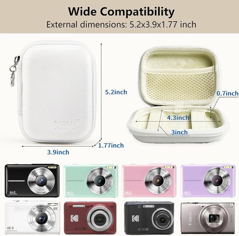 Digital Camera Case for CAMKORY, KODAK PIXPRO FZ45/FZ55, Canon IXUS 285 HS, Lecran, Small Travel Compact Camera Pouch with Mesh Pocket for Accessories SD Card (Green) in Saudi Arabia