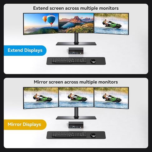 4K@120Hz HDMI and 2 Displayport KVM Switch 3 Monitors 2 Computers DP 1.4 8K Display Port for 2 PC or Laptops Share Triple Monitor and 4 USB 3.0 Peripherals Support Extended and Duplicate Mode in Saudi Arabia