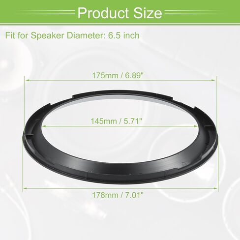 ACROPIX Universal 8" Subwoofer Speaker Rings Cover Spacers Speaker Audio Decorative Circle without Mesh Grille ABS Black - Pack of 4 in Saudi Arabia