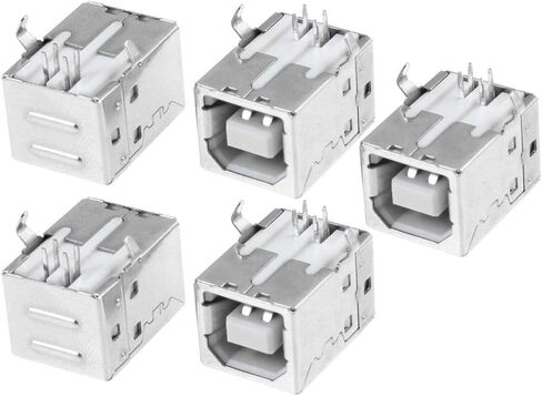 Uxcell 5 قطع منفذ 90 درجة 4 دبوس USB 2.0 نوع B مقبس أنثى in Saudi Arabia
