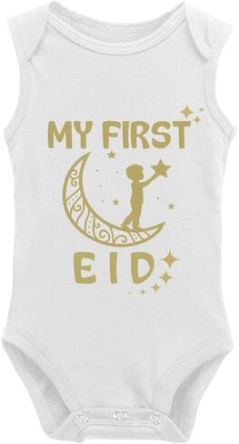سالوبيت للأطفال للجنسين بأكمام طويلة وطبعة جميلة من My First Eid in Saudi Arabia