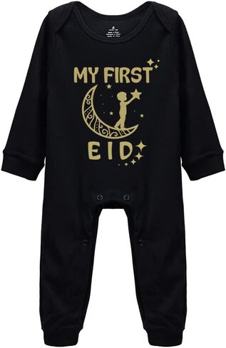 سالوبيت للأطفال للجنسين بأكمام طويلة وطبعة جميلة من My First Eid in Saudi Arabia