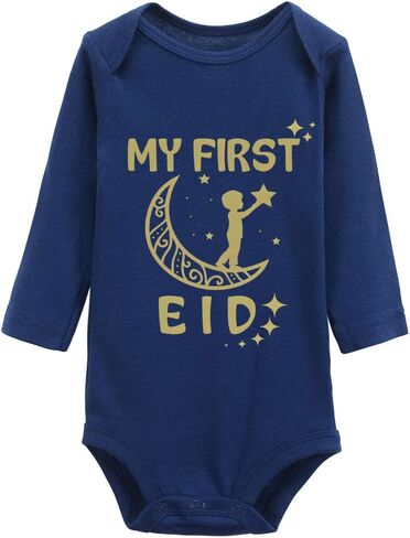 سالوبيت للأطفال للجنسين بأكمام طويلة وطبعة جميلة من My First Eid in Saudi Arabia