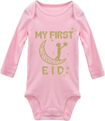 سالوبيت للأطفال للجنسين بأكمام طويلة وطبعة جميلة من My First Eid in Saudi Arabia