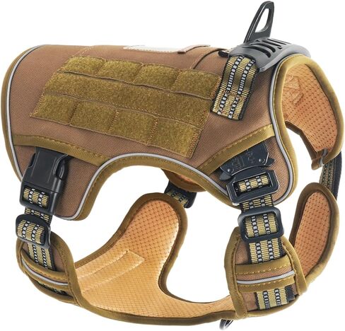 SANHSEHOME حزام الكلب التكتيكي متوسط ​​الحجم بدون سحب مع حامل AirTag، حزام خدمة قابل للتعديل للكلاب مع مقبض عاكس للضوء، حزام الحيوانات الأليفة العسكري مع 3 إبزيم للتدريب على المشي في الصحراء مموهة M in Kuwait