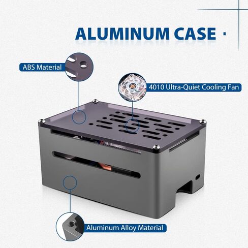 GeeekPi Aluminum Case with ICE Tower Cooler for Raspberry Pi 4, Pi 4 PWM Cooling Fan with Aluminum Heatsink for Raspberry Pi 4 Model B Only in Saudi Arabia