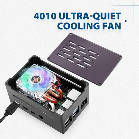 GeeekPi Aluminum Case with ICE Tower Cooler for Raspberry Pi 4, Pi 4 PWM Cooling Fan with Aluminum Heatsink for Raspberry Pi 4 Model B Only in Saudi Arabia