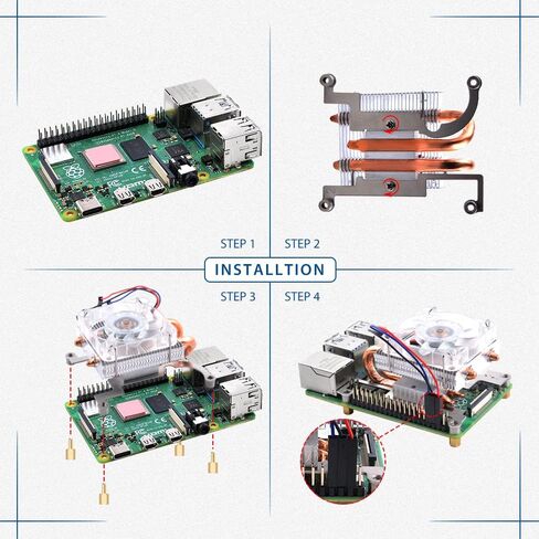 GeeekPi Aluminum Case with ICE Tower Cooler for Raspberry Pi 4, Pi 4 PWM Cooling Fan with Aluminum Heatsink for Raspberry Pi 4 Model B Only in Saudi Arabia
