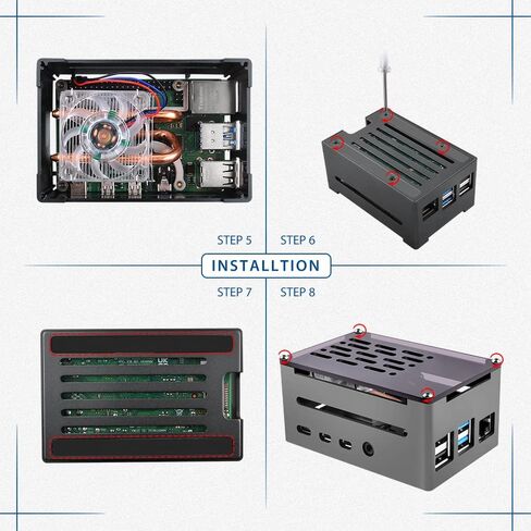 GeeekPi Aluminum Case with ICE Tower Cooler for Raspberry Pi 4, Pi 4 PWM Cooling Fan with Aluminum Heatsink for Raspberry Pi 4 Model B Only in Saudi Arabia