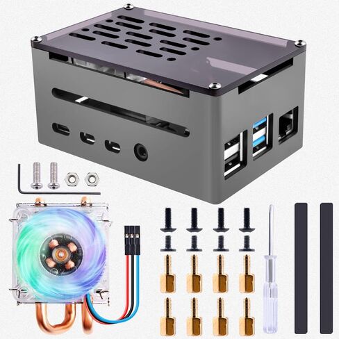 GeeekPi Aluminum Case with ICE Tower Cooler for Raspberry Pi 4, Pi 4 PWM Cooling Fan with Aluminum Heatsink for Raspberry Pi 4 Model B Only in Saudi Arabia