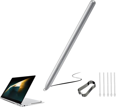 قلم Galaxy Book4 360 / Book4 Pro 360 S بديل لقلم Samsung Galaxy Book4 360، وقلم Book4 Pro 360 Stylus (بدون بلوتوث) + 5 أطراف/أطراف لـ NP960XGK-KG1US، NP940XGK-KG1US (أسود) in Kuwait