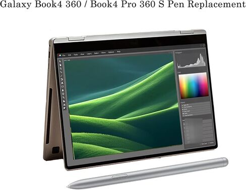 قلم Galaxy Book4 360 / Book4 Pro 360 S بديل لقلم Samsung Galaxy Book4 360، وقلم Book4 Pro 360 Stylus (بدون بلوتوث) + 5 أطراف/أطراف لـ NP960XGK-KG1US، NP940XGK-KG1US (أسود) in Kuwait