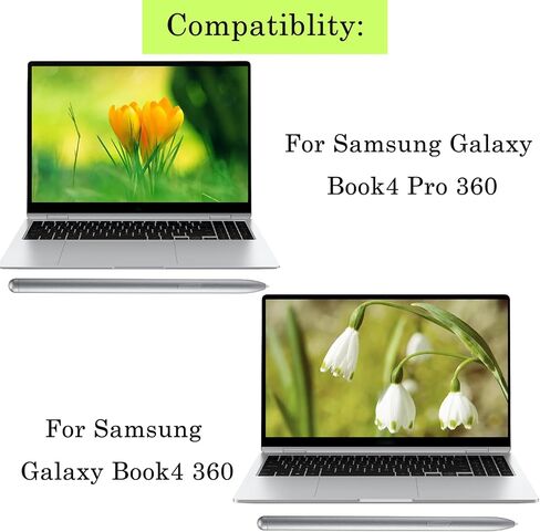 قلم Galaxy Book4 360 / Book4 Pro 360 S بديل لقلم Samsung Galaxy Book4 360، وقلم Book4 Pro 360 Stylus (بدون بلوتوث) + 5 أطراف/أطراف لـ NP960XGK-KG1US، NP940XGK-KG1US (أسود) in Kuwait