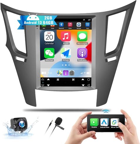 UNITOPSCI 2G+64G Android Car Stereo Radio for Subaru Outback Legacy 2010-2014 Wireless CarPlay Android Auto 9.7 Inch Vertical Touchscreen HiFi Bluetooth GPS FM/RDS WiFi SWC+ Backup Camera Mic in Saudi Arabia