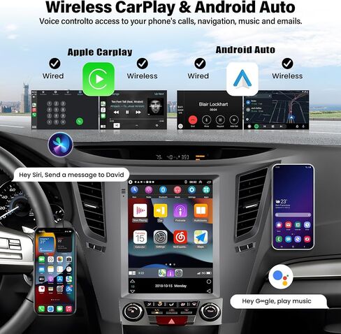 UNITOPSCI 2G+64G Android Car Stereo Radio for Subaru Outback Legacy 2010-2014 Wireless CarPlay Android Auto 9.7 Inch Vertical Touchscreen HiFi Bluetooth GPS FM/RDS WiFi SWC+ Backup Camera Mic in Saudi Arabia