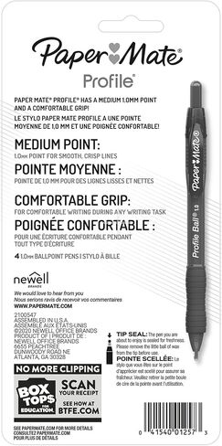 Paper Mate Profile Retractable Ballpoint Pen, 4/Pack in Saudi Arabia