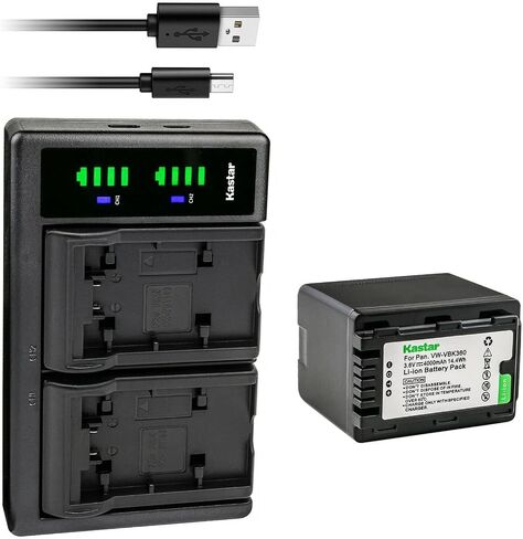 Kastar 1-Pack VW-VBK360 Battery and LTD2 USB Charger Replacement for Panasonic SDR-S70, SDR-S70K, SDR-S70P, SDR-S70PC, SDR-S70R, SDR-S70S, SDR-S71, SDR-S71GK, SDR-S71P, SDR-S71PC, SDR-S71K, SDR-T50 in Saudi Arabia