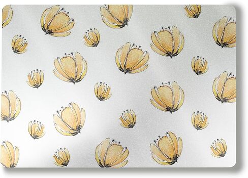 Glossy Glitter Laptop Skin Compatible with Surface Laptop 7 15" (2024) - Yellow Poppy - Premium 3M Vinyl Protective Wrap Decal Cover - Easy to Apply | Crafted in The USA by MightySkins in Saudi Arabia