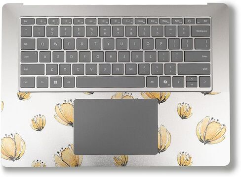 Glossy Glitter Laptop Skin Compatible with Surface Laptop 7 15" (2024) - Yellow Poppy - Premium 3M Vinyl Protective Wrap Decal Cover - Easy to Apply | Crafted in The USA by MightySkins in Saudi Arabia