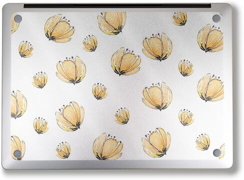 Glossy Glitter Laptop Skin Compatible with Surface Laptop 7 15" (2024) - Yellow Poppy - Premium 3M Vinyl Protective Wrap Decal Cover - Easy to Apply | Crafted in The USA by MightySkins in Saudi Arabia