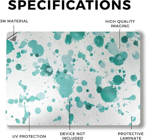 غلاف كمبيوتر محمول لامع لامع متوافق مع Surface Laptop 7 15" (2024) - Teal Splatter - غطاء لاصق واقٍ من الفينيل 3M ممتاز - سهل الاستخدام | صُنع في الولايات المتحدة الأمريكية بواسطة MightySkins in Kuwait